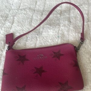 Coach Fuchsia Star-Patterned Clutch